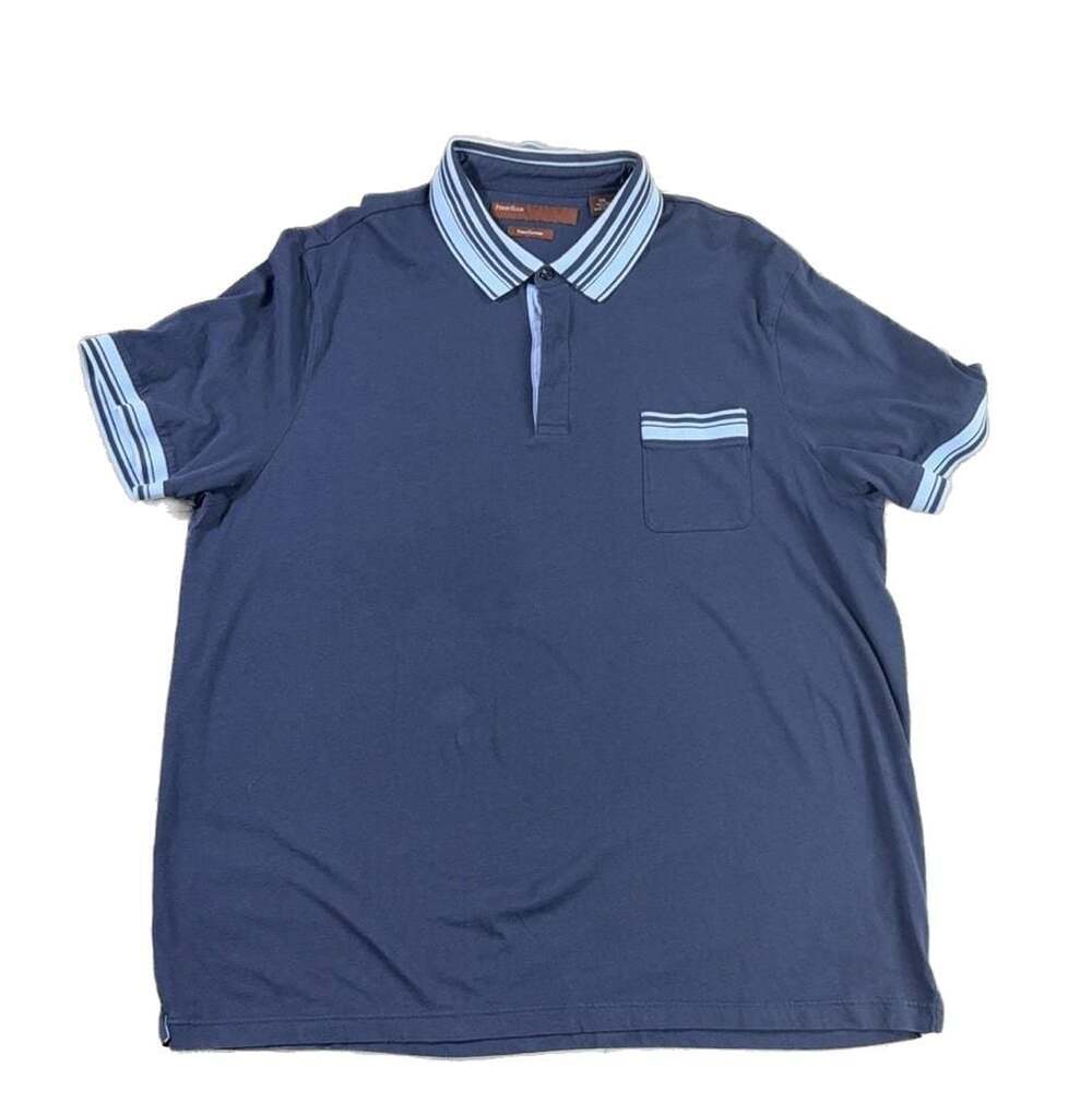 Perry Ellis Men's Pima Cotton Striped Polo Shirt XXL